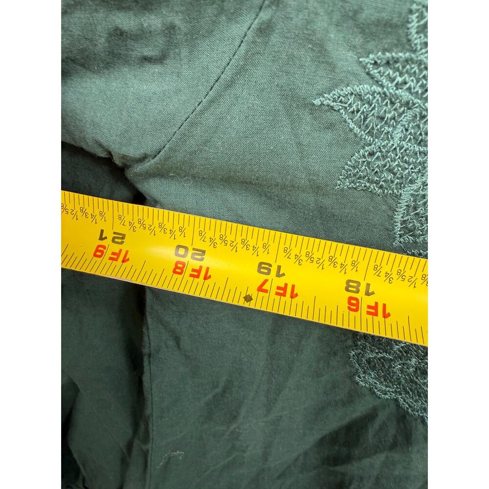 World Market Blouse Womens L/XL Green Embroidered V Neck 3/4 Sleeve Tunic Top - Picture 11 of 11